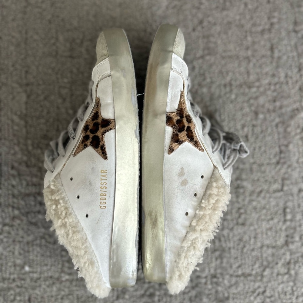 Golden Goose White and Brown Sneakers
